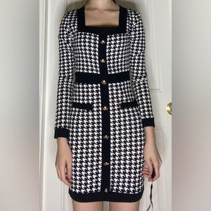 Black and white bodycon dress